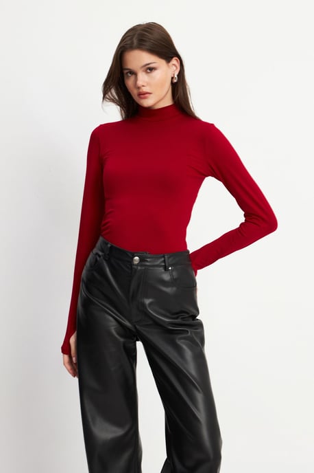 Bipantolon Damen-Slim-Fit-Body mit halbem Rollkragen - Image 4