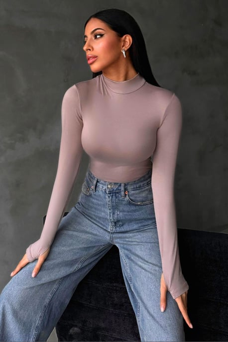 4er-Pack Damen-Bodys mit Cut-out und halbem Rollkragen - Image 5