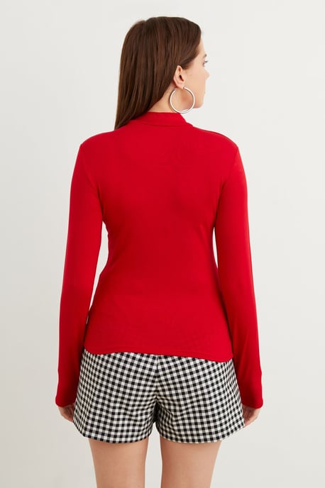 Bipantolon Damen-Bodysuit mit Slim Fit und halbem Rollkragen - Image 3