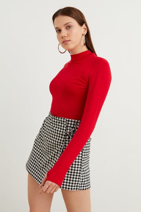 Bipantolon Damen-Bodysuit mit Slim Fit und halbem Rollkragen - Image 5