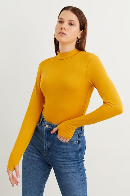 Bipantolon Damen Slim-Fit-Body mit halbem Rollkragen - Image 4