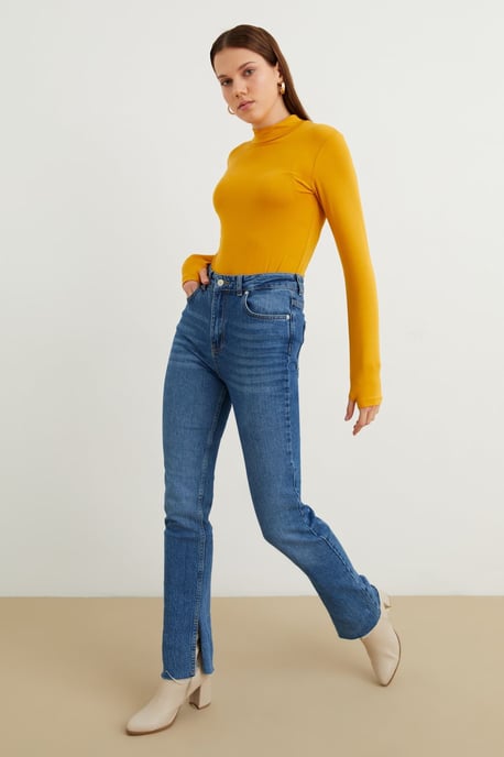 Bipantolon Damen Slim-Fit-Body mit halbem Rollkragen - Image 5