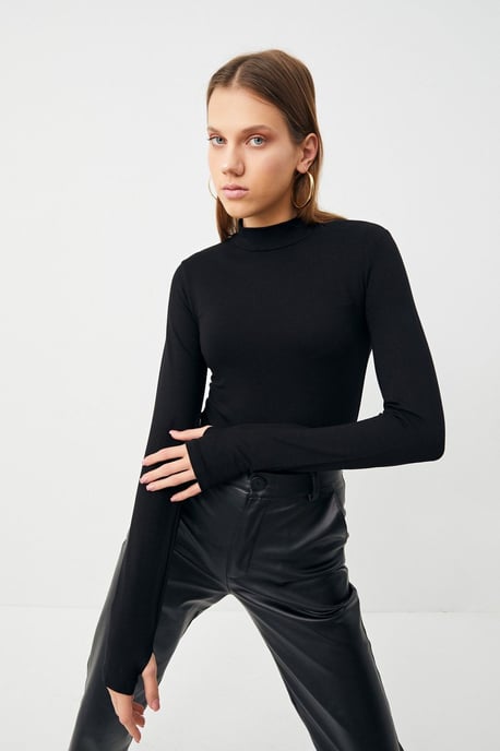 Bipantolon Damen Slim-Fit-Body mit halbem Rollkragen - Image 2