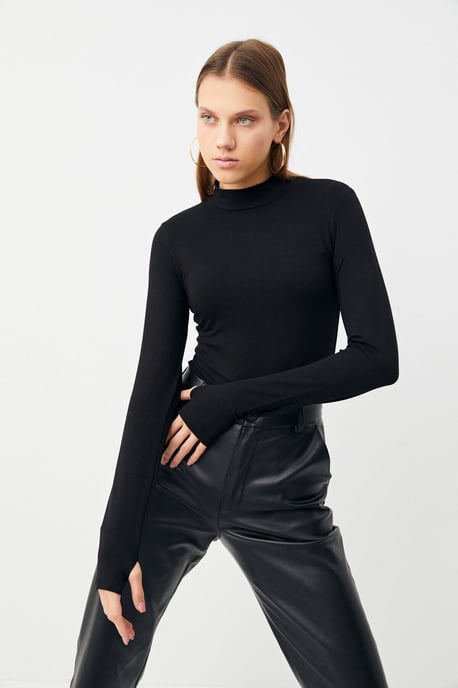 Bipantolon Damen Slim-Fit-Body mit halbem Rollkragen - Image 4