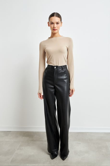 Bipantolon Damenbluse mit Slim Fit und Rundhalsausschnitt - Image 3