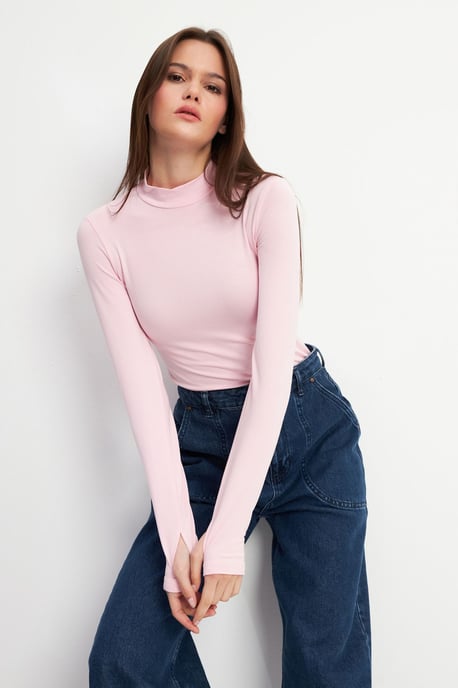 Bipantolon Damen-Bodysuit mit Slim Fit und halbem Rollkragen - Image 2
