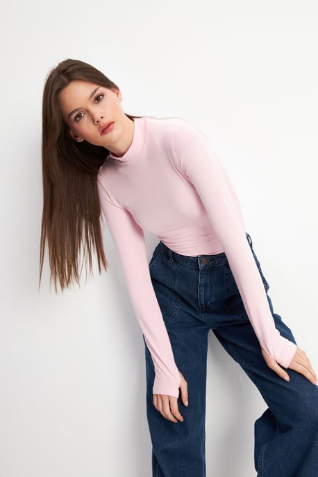 Bipantolon Damen-Bodysuit mit Slim Fit und halbem Rollkragen - Image 3