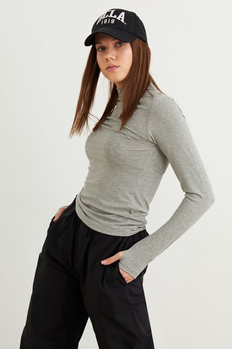 Bipantolon Damen Slim-Fit-Body mit halbem Rollkragen - Image 2