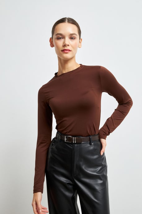 Bipantolon Damenbluse mit Rundhalsausschnitt und Slim Fit - Image 1