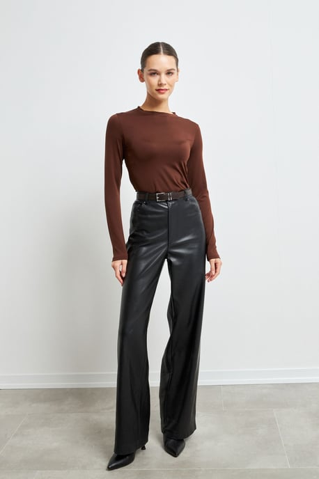 Bipantolon Damenbluse mit Rundhalsausschnitt und Slim Fit - Image 4