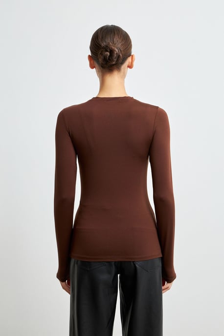 Bipantolon Damenbluse mit Rundhalsausschnitt und Slim Fit - Image 5