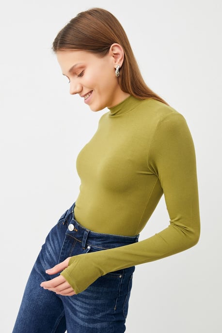 Bipantolon Damen 2er-Pack Bodys mit Cut-out und halbem Rollkragen - Image 2
