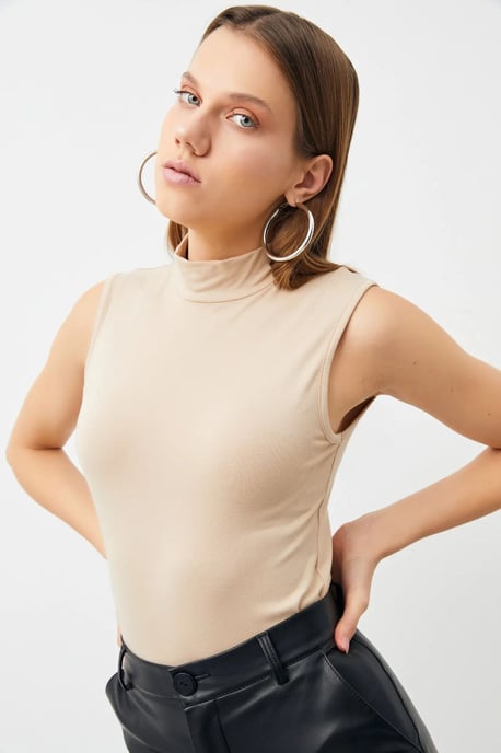 Bipantolon Damen 2er-Pack ärmellose Bodys mit halbem Rollkragen - Image 3