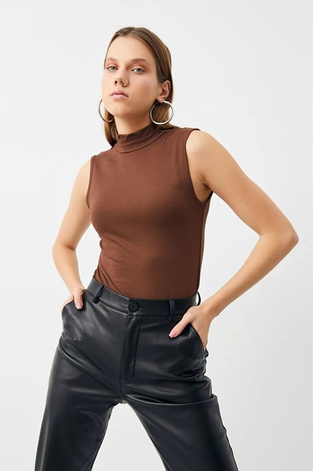 Damen 2er-Pack ärmellose Bodys mit halbem Rollkragen - Image 3