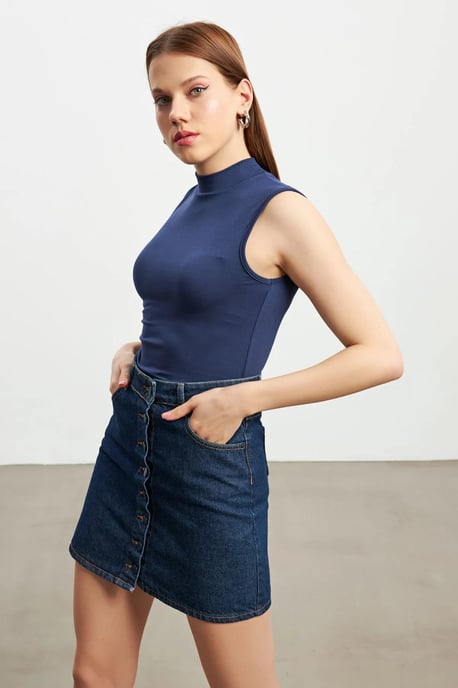 Damen 2er-Pack ärmellose Bodys mit halbem Rollkragen - Image 3