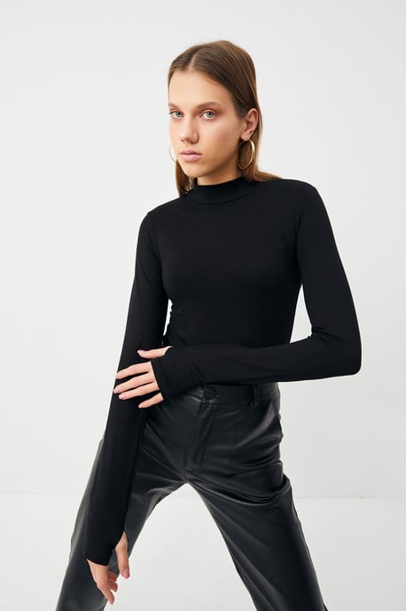 Bipantolon Damen 2er-Pack Bodys mit Cut-out und halbem Rollkragen - Image 2