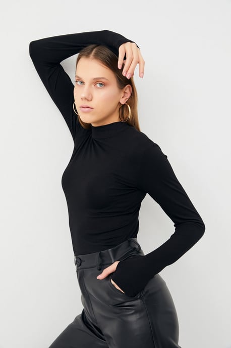Bipantolon Damen 2er-Pack Bodys mit Cut-out und halbem Rollkragen - Image 2