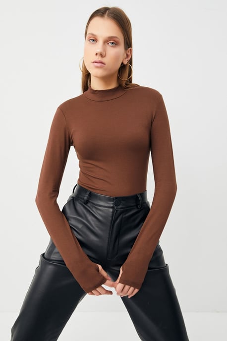 Bipantolon Damen 2er-Pack Bodys mit Cut-out und halbem Rollkragen - Image 5