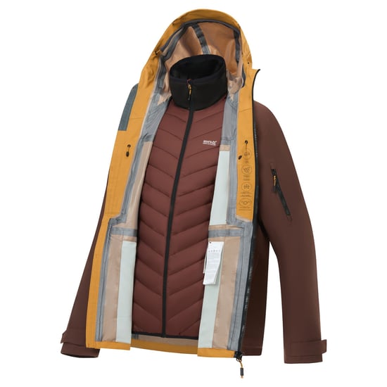 Regatta - "Sacramento" Jacke, wasserfest für Herren, 3 in 1 (Holzbraun/Gemahlener Kaffee) - Image 4