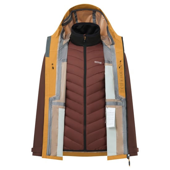 Regatta - "Sacramento" Jacke, wasserfest für Herren, 3 in 1 (Holzbraun/Gemahlener Kaffee) - Image 6