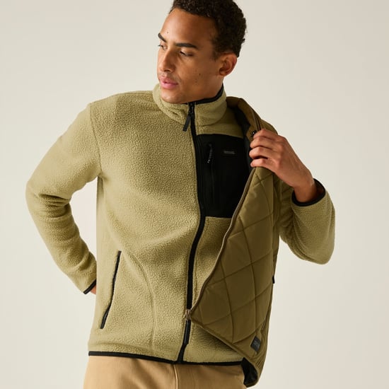 Regatta - "Frankie" Fleecejacke für Herren, Teddyfleece (Wüstenbeige/Schwarz) - Image 6