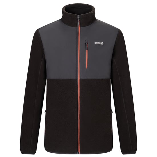 Regatta - "Morran" Fleecejacke für Herren, Durchgehender Reißverschluss, Wasserbeständig (Schwarz/Gebrannte Henna) - Image 2