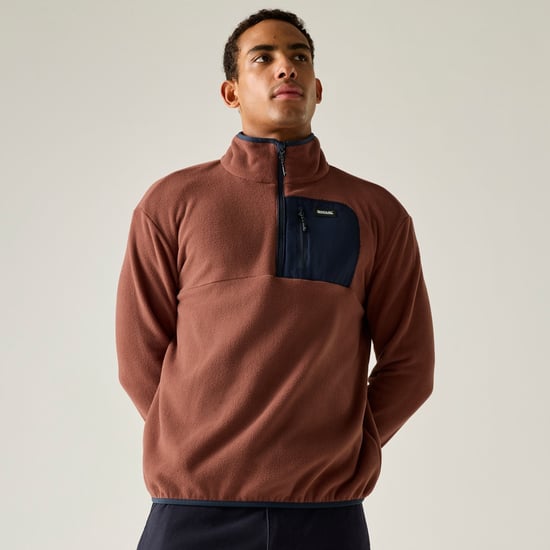 Regatta - "Frankie" Fleece-Oberteil für Herren, mit halbem Reißverschluss (dunkele Kirsche/Marine) - Image 4