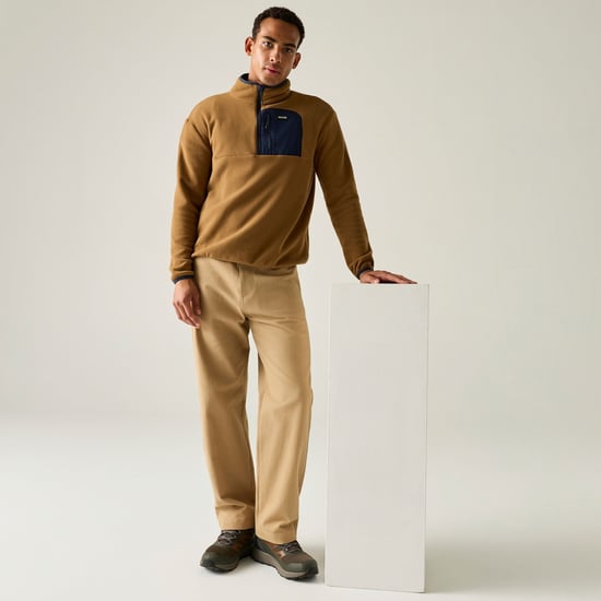 Regatta - "Frankie" Fleece-Oberteil für Herren, mit halbem Reißverschluss (Dunkle Haut Braun/Marine) - Image 1