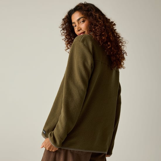 Regatta - "Frankie" Fleece für Damen, mit halbem Reißverschluss, Teddyfleece (Bark Green) - Image 1