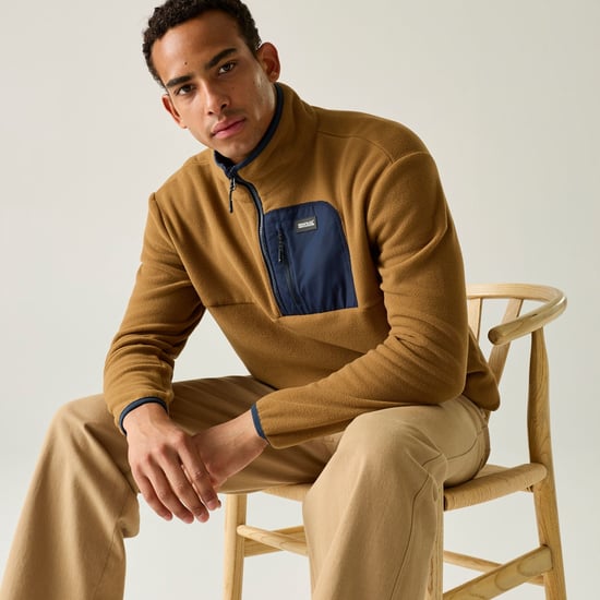 Regatta - "Frankie" Fleece-Oberteil für Herren, mit halbem Reißverschluss (Dunkle Haut Braun/Marine) - Image 6