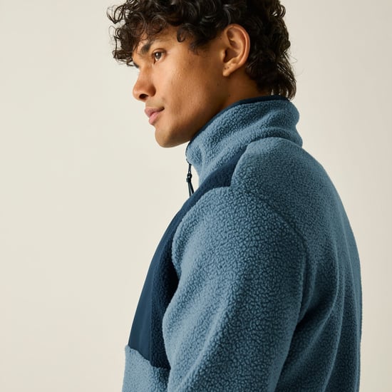 Regatta - "Frankie" Fleecejacke für Herren, Teddyfleece (Grau/Marine) - Image 4