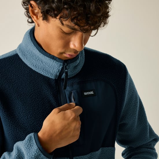 Regatta - "Frankie" Fleecejacke für Herren, Teddyfleece (Grau/Marine) - Image 5