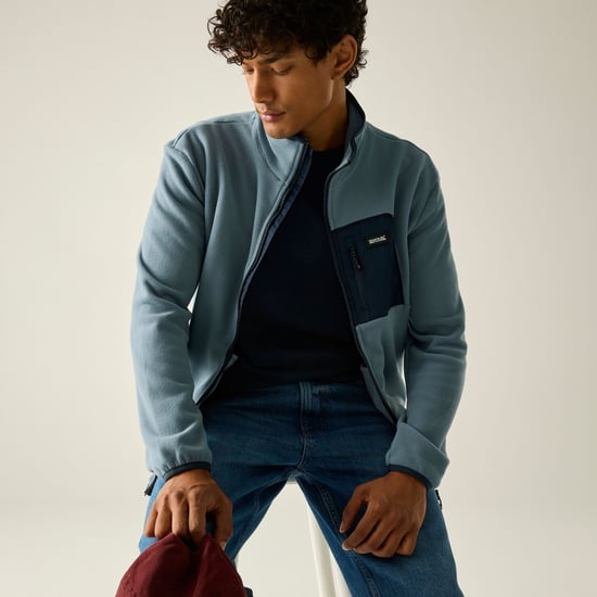 Regatta - "Frankie" Fleecejacke für Herren, Durchgehender Reißverschluss (Grau/Marine) - Image 1