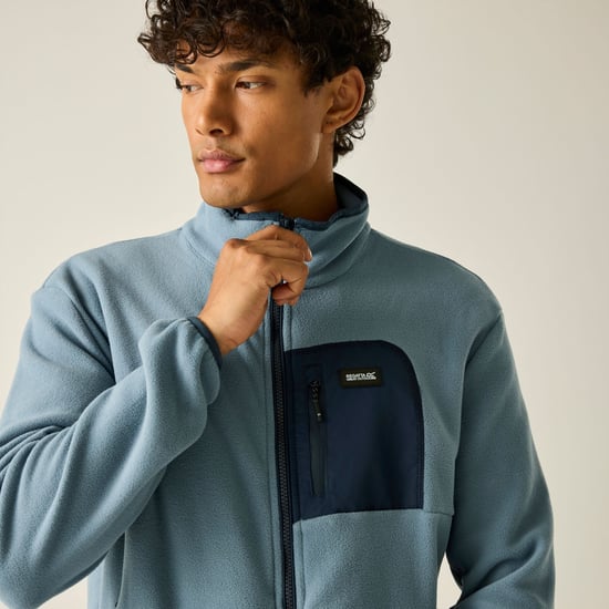 Regatta - "Frankie" Fleecejacke für Herren, Durchgehender Reißverschluss (Grau/Marine) - Image 5