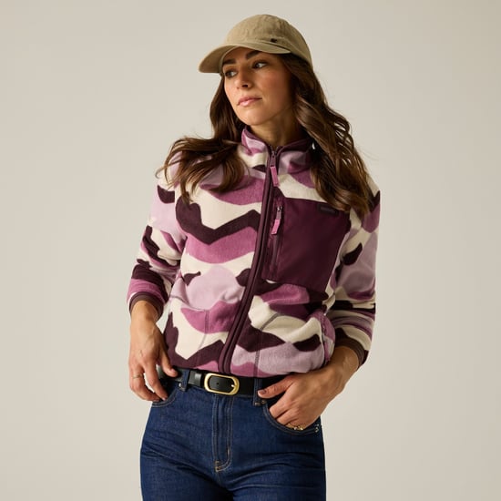 Regatta - "Frankie" Fleecejacke für Damen, Durchgehender Reißverschluss (Hellrosa/Weinrot/Naturweiß) - Image 1