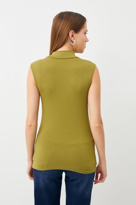 Ärmellose Damenbluse mit halbem Rollkragen - Image 3