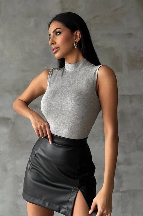 Bipantolon Damenärmellose Bluse mit halbem Rollkragen - Image 5