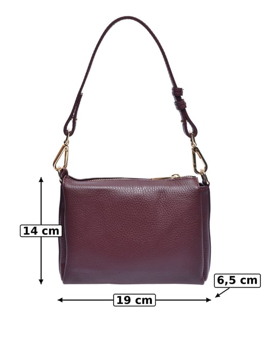 Luisa Vannini Burgund Rindsledertasche - Image 5