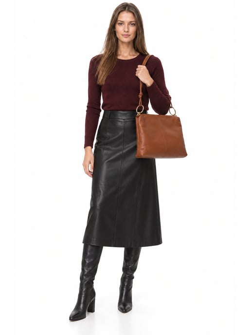 Luisa Vannini Braun Rindsledertasche - Image 6