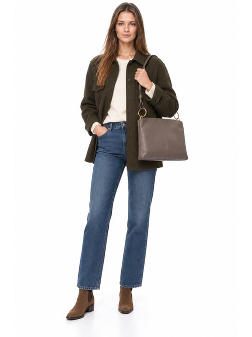 Luisa Vannini Beige Rindsledertasche - Image 6