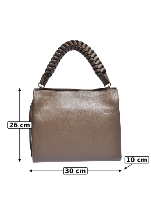 Luisa Vannini Beige Rindsledertasche - Image 5