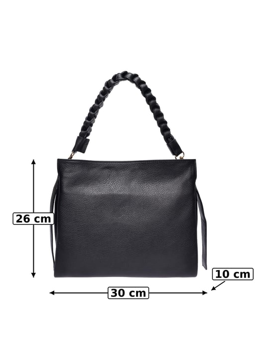 Luisa Vannini Schwarz Rindsledertasche - Image 6