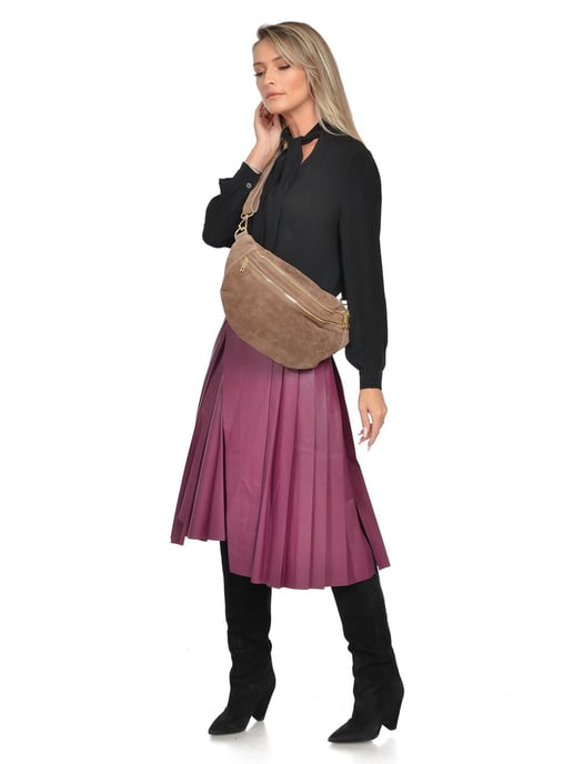 Luisa Vannini Beige Rindsledertasche - Image 5
