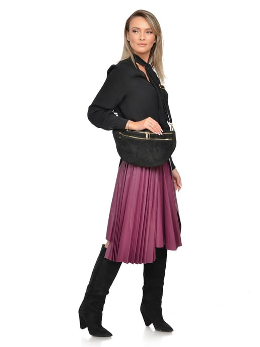 Luisa Vannini Schwarz Rindsledertasche - Image 5