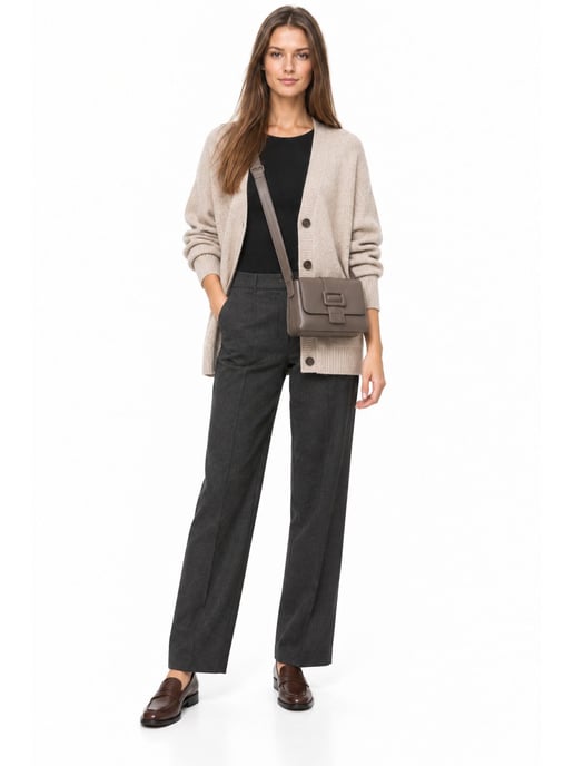 Luisa Vannini Beige Rindsledertasche - Image 6