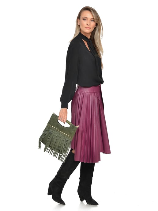 Luisa Vannini Zweifarbig Rindsledertasche - Image 5