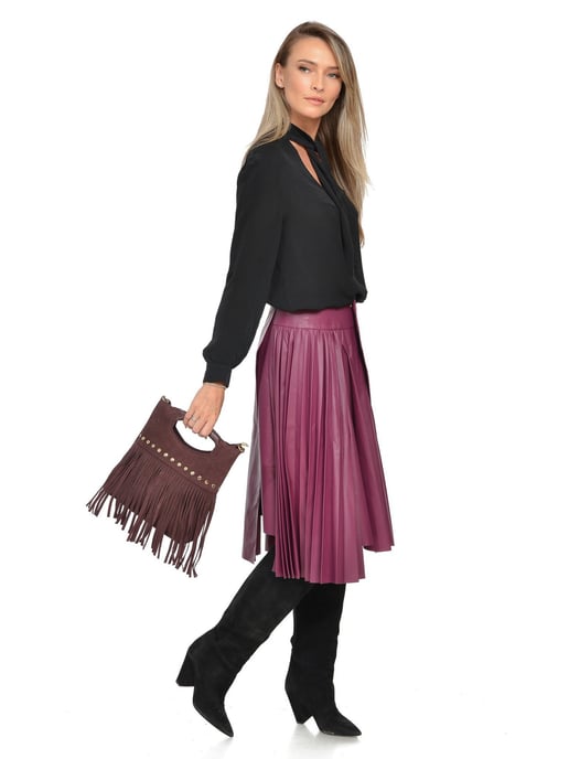 Luisa Vannini Burgund Rindsledertasche - Image 5