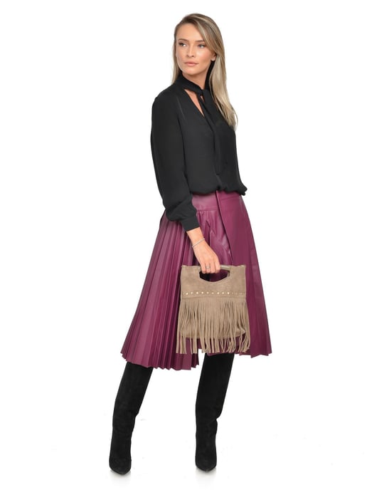 Luisa Vannini Beige Rindsledertasche - Image 5