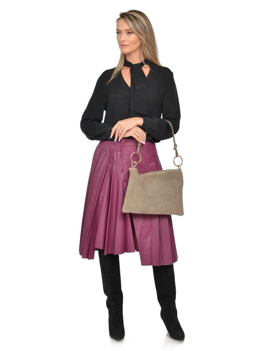 Luisa Vannini Beige Rindsledertasche - Image 5