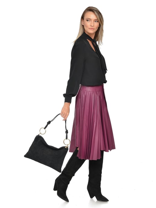 Luisa Vannini Schwarz Rindsledertasche - Image 5